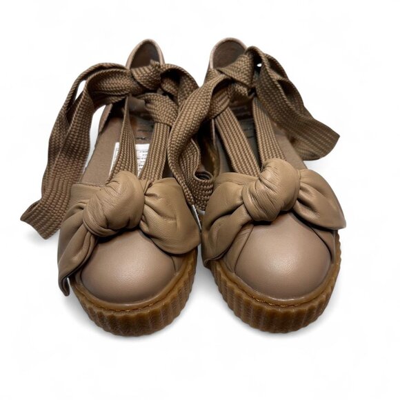 Puma X Fenty by Rihanna Women's 5.5 Creeper Bow Leather Platform Sandals - Picture 1 of 8